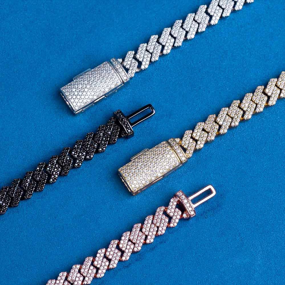 Men’s Luxury Iced Cuban Link Bracelet – Silver Diamond Finish Printeraa